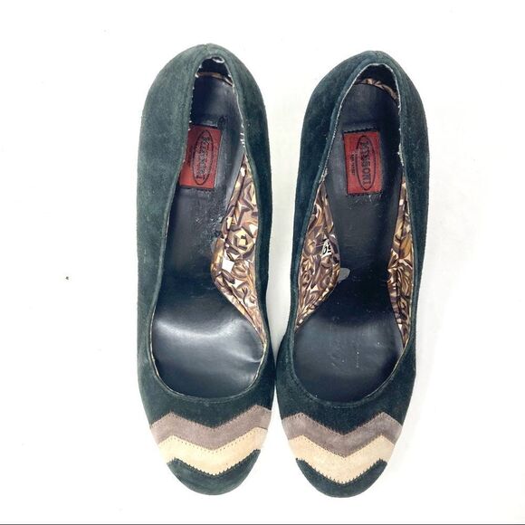 Missoni by Target Chevron Striped Toe Black Suede Pumps Size 8 - Picture 5 of 8
